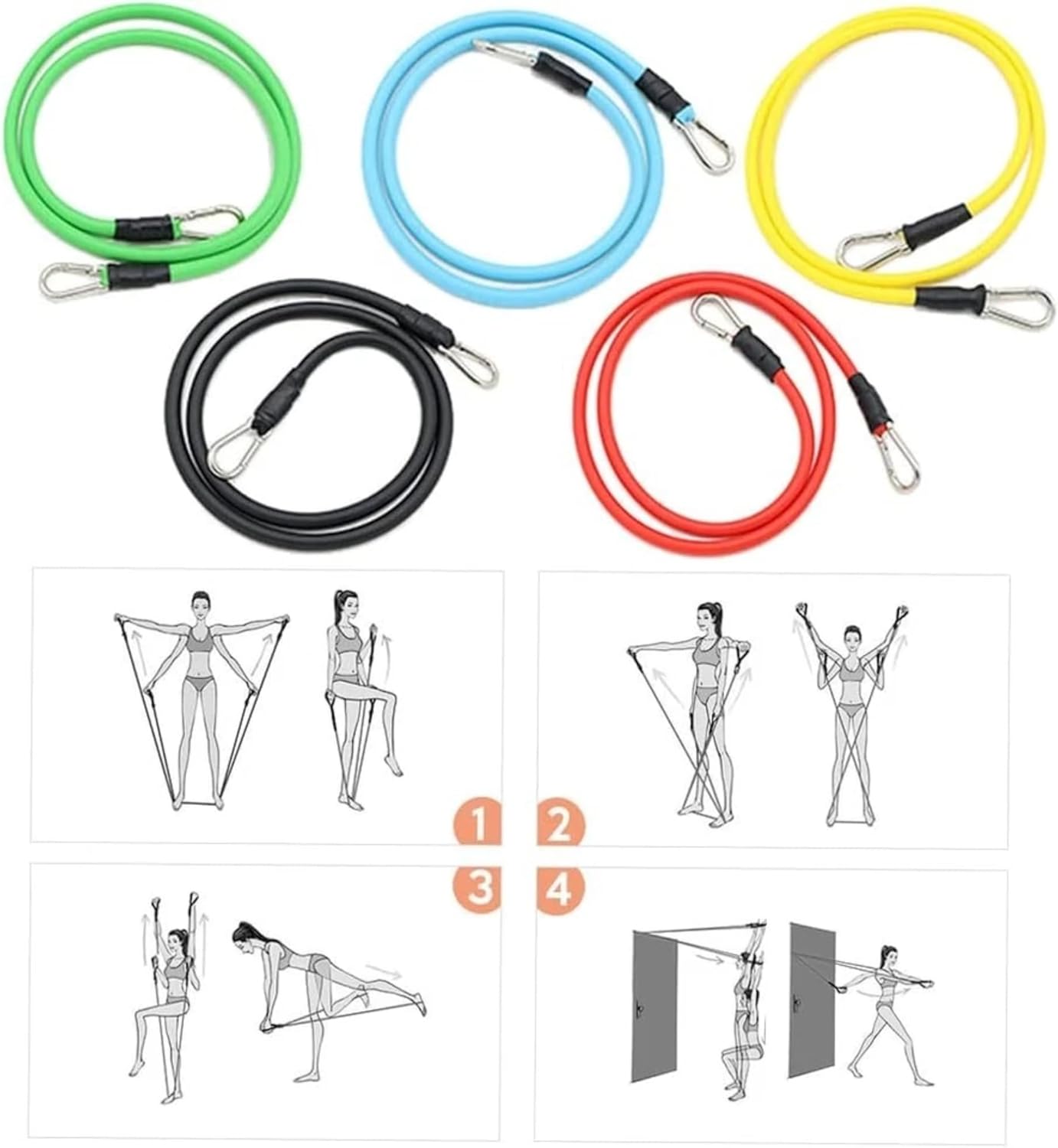 11-Piece Resistance Band Set - Complete Home Gym Equipment Exercise Bands Ruck 2 Rise 71wJAFC8GqL._AC_SL1500_04c468d2-b1f3-40cd-8da8-622f7b759586