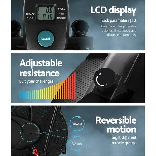 4-in-1 Exercise Bike & Elliptical - Complete Cardio System Gym Equipment Ruck2Rise EB-F-ELLI-03-4IN-BK-04