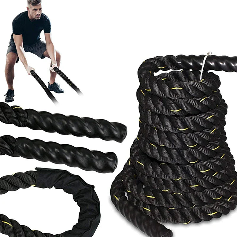 Power Training Battle Rope for Home Gym Workouts Fitness OBA S075aaac5774a4bfbb89b068a2440aa6aq