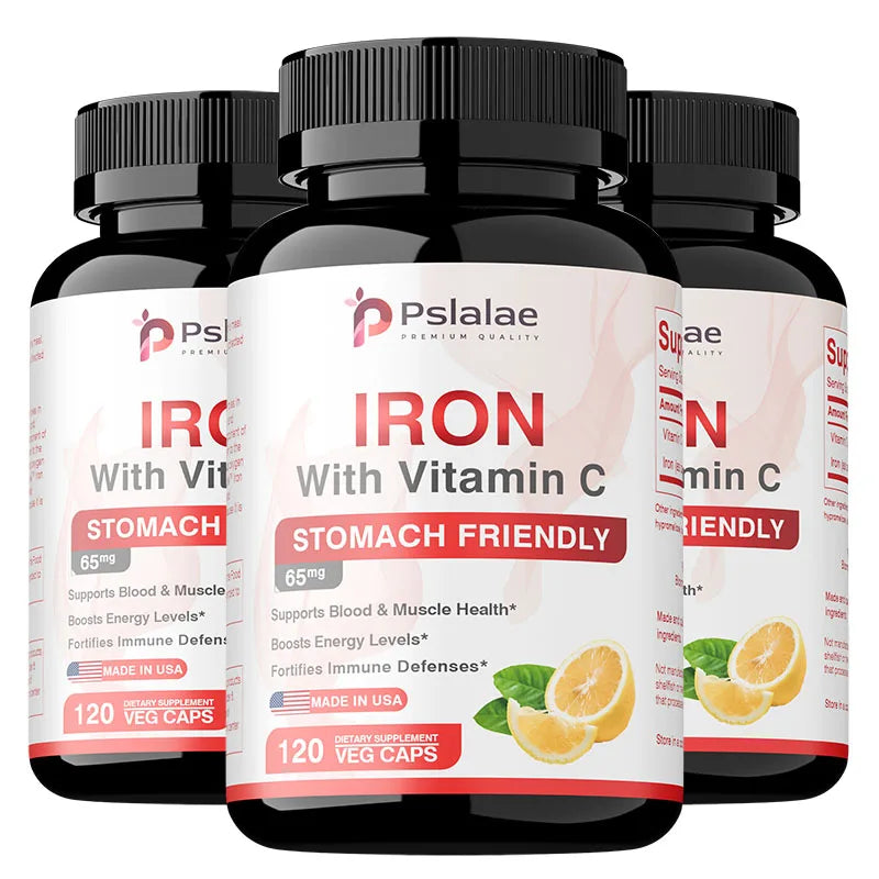 Iron Supplements - Help Maintain A Healthy Immune System and Brain Health, Boost Energy Levels and Fight Fatigue, Relieve Anemia 120 Capsule-3bottles Ruck2Rise S231d794812ad40408539dd9e00eef18fZ