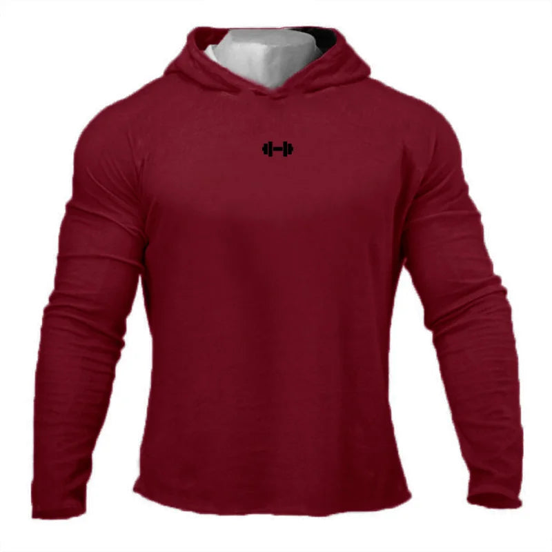 Long Sleeve Hooded Gym Shirt - All-Season Performance Wear Red Ruck2Rise S3c0aa85caaf746d0b6299da23d7882558