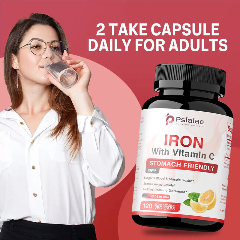 Iron Supplements - Help Maintain A Healthy Immune System and Brain Health, Boost Energy Levels and Fight Fatigue, Relieve Anemia Ruck2Rise S67de63a6658641b0a375eda4d56e8621P