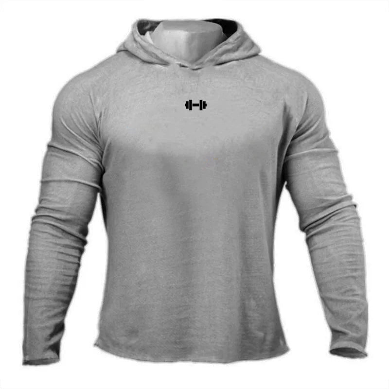 Long Sleeve Hooded Gym Shirt - All-Season Performance Wear Gray Ruck2Rise Sa73f813fda044cadb5ccc29625b36e690