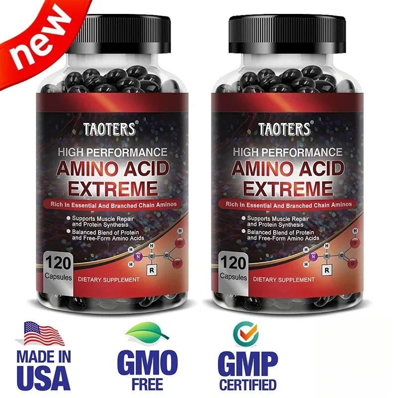 Advanced Bodybuilding Amino Acid Capsules- Helps Increase Strength, Endurance, Protein Synthesis, Build Muscle Mass, Abs, Energy 120 count-2 bottle Ruck2Rise Sa91505bb463048149385946f3e64decae