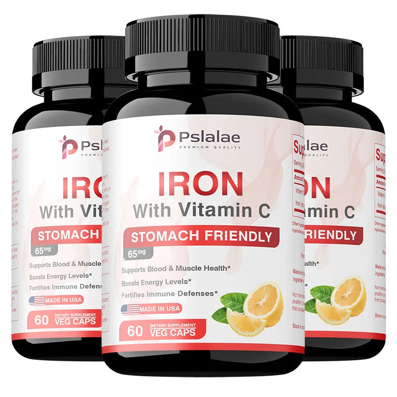 Iron Supplements - Help Maintain A Healthy Immune System and Brain Health, Boost Energy Levels and Fight Fatigue, Relieve Anemia 60 Capsule-3bottles Ruck2Rise Sc5dcadb0195a4b818a61418f05655a6af
