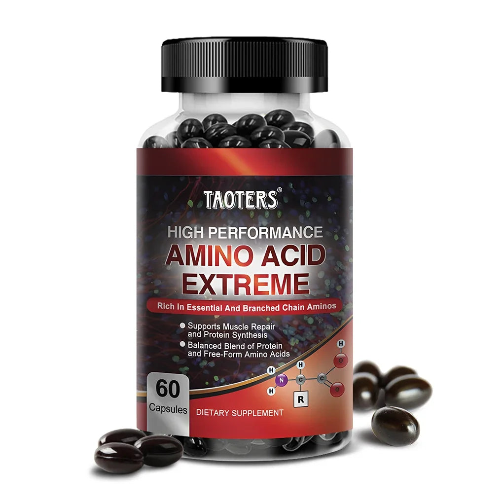 Advanced Bodybuilding Amino Acid Capsules- Helps Increase Strength, Endurance, Protein Synthesis, Build Muscle Mass, Abs, Energy 60 count-1 bottle Ruck2Rise Se8cc20adf5a74e7cbbe1d65416a0c0518