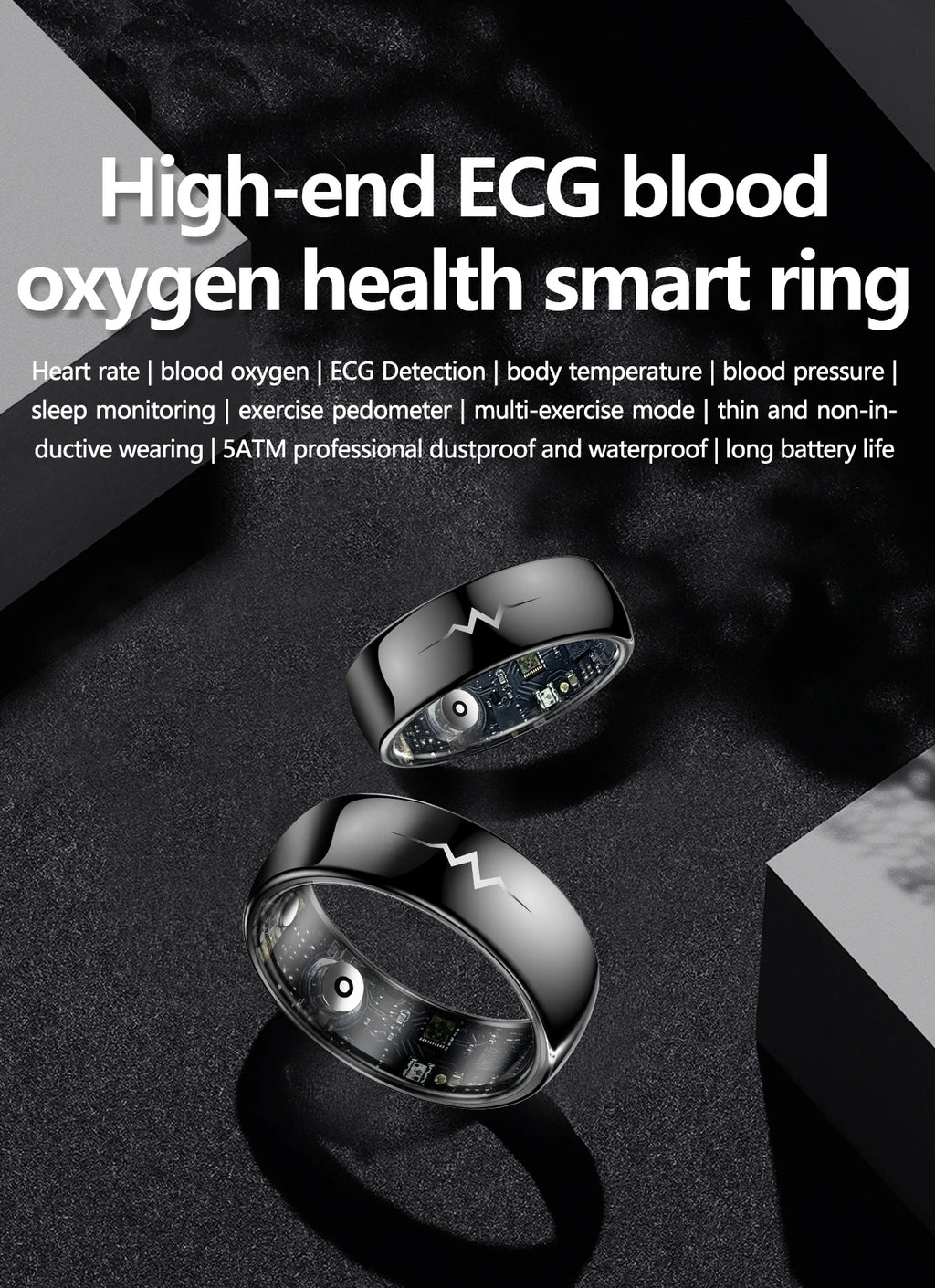 AI ECG Smart Ring - Advanced Health Monitoring You Can Wear Ruck2Rise Sfc9f294d64124b06b395107badfbbc43U