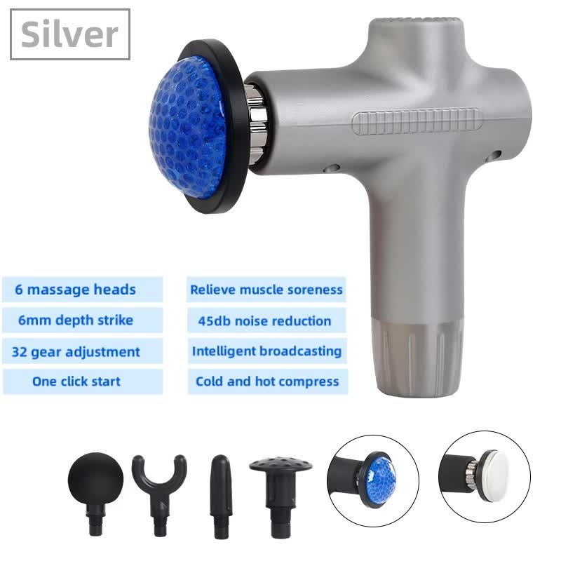 NNEDSZ Sliver Mini 4-Head Deep Tissue Massage Gun Sports & Fitness > Exercise, Gym & Fitness > Gym Equipment & Accessories NNEDSZ V888-ELOSUNG13468-211745-00