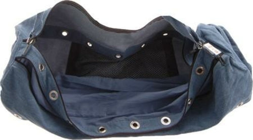 Hot Yoga Mat Bag - Double Compartment Denim Yoga Bag Ruck 2 Rise blue_denim_compartmentalbag-insideview