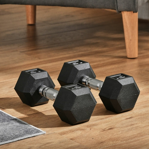 15lbs Rubber Dumbbells Set - Build Strength at Home Home Gym Equipment Ruck2Rise c3ee97d55539227291761da329c0c63e