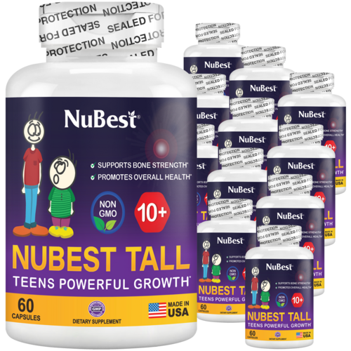 NuBest Tall 10+, Powerful Growth Support for Teens (60 Capsules) Vitamins Ruck2Rise nubesttall10-12pack_724f701b-7f51-4515-9394-e33bc7d19375
