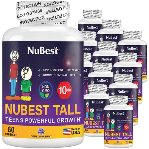 NuBest Tall 10+, Powerful Growth Support for Teens (60 Capsules) Vitamins Ruck2Rise nubesttall10-12pack_c6d23296-a297-4cf6-9843-3e72a8ec7810