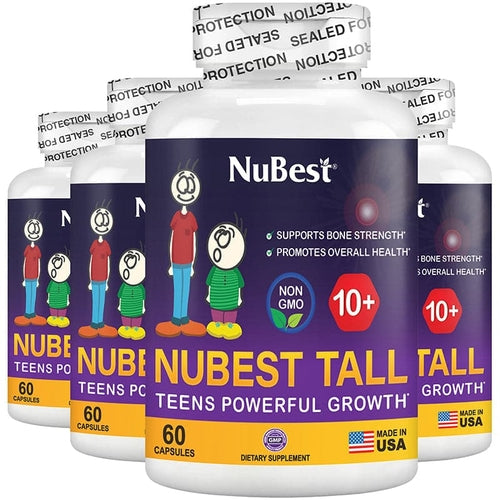 NuBest Tall 10+, Powerful Growth Support for Teens (60 Capsules) Vitamins Ruck2Rise nubesttall10-4pack_0ae88c2e-8425-4d35-afd7-9c0b0c8c767f